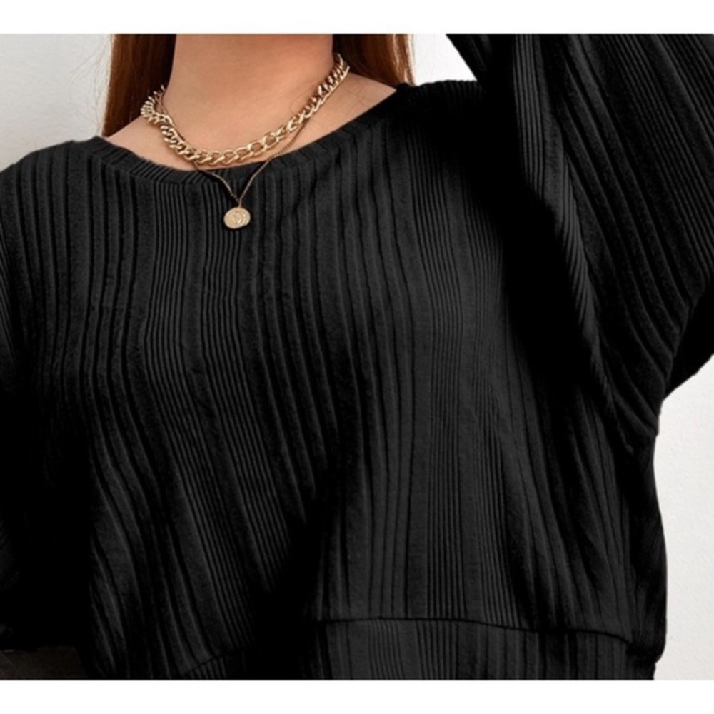 RIBBED LONG SLEEVE OVERSIZED PULLOVER - Picture 5 of 6